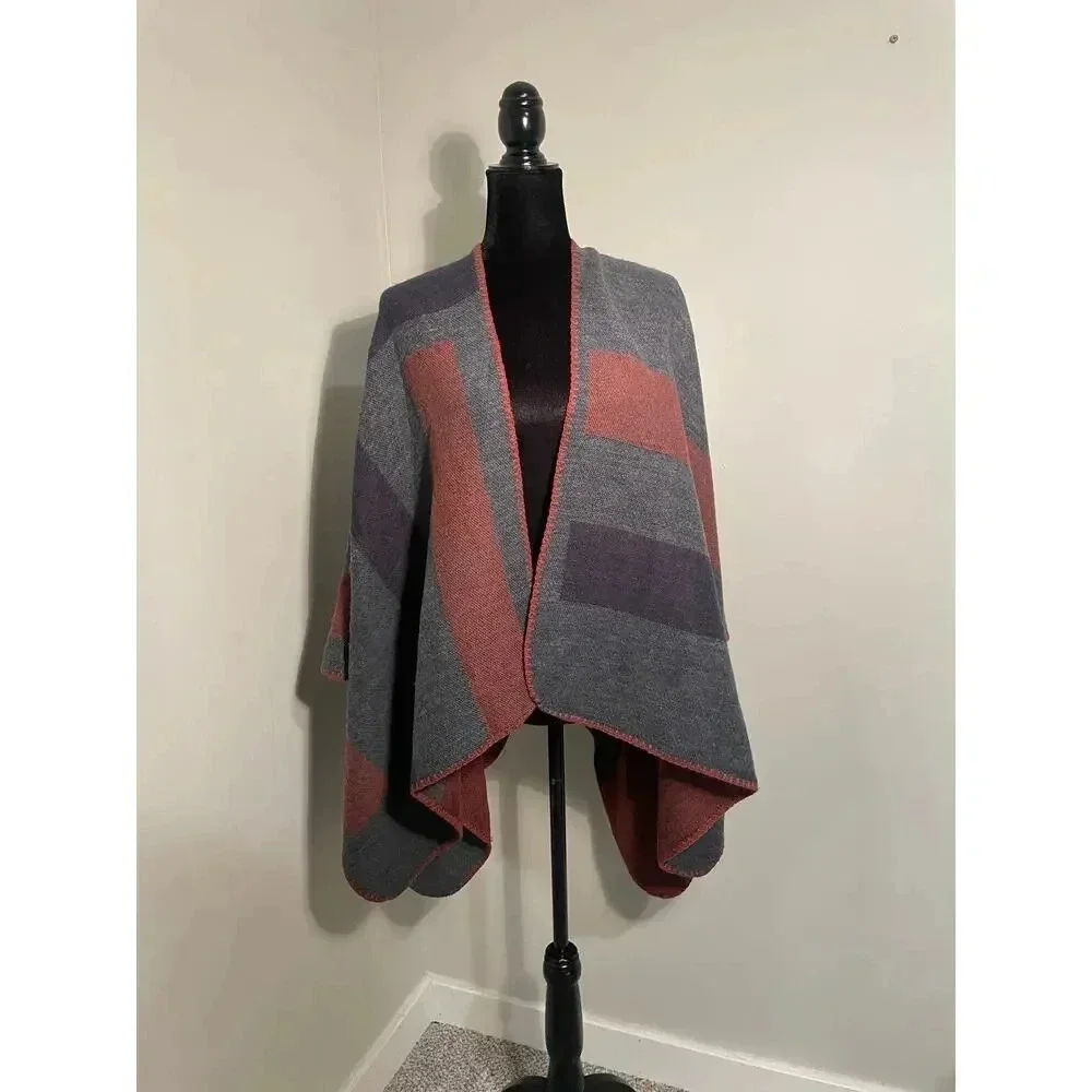 BB Dakota Colorblock Striped Knit Wrap Shawl‎